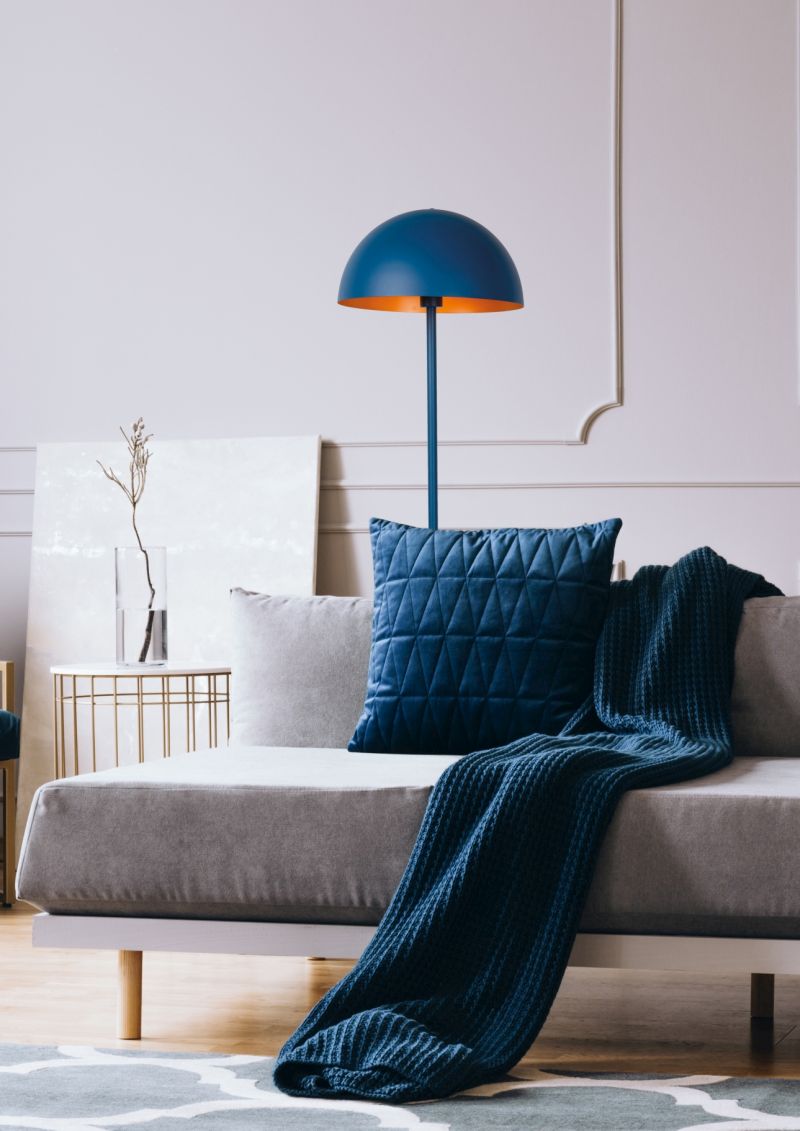 Lucide SIEMON - Stojacia lampa - Ø 35 cm - 1xE27 - Modrá